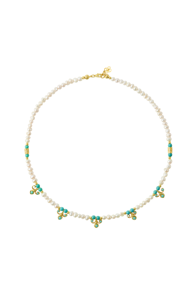 Ottoman Hands Amelie Beaded Necklace, Main, color, Gold