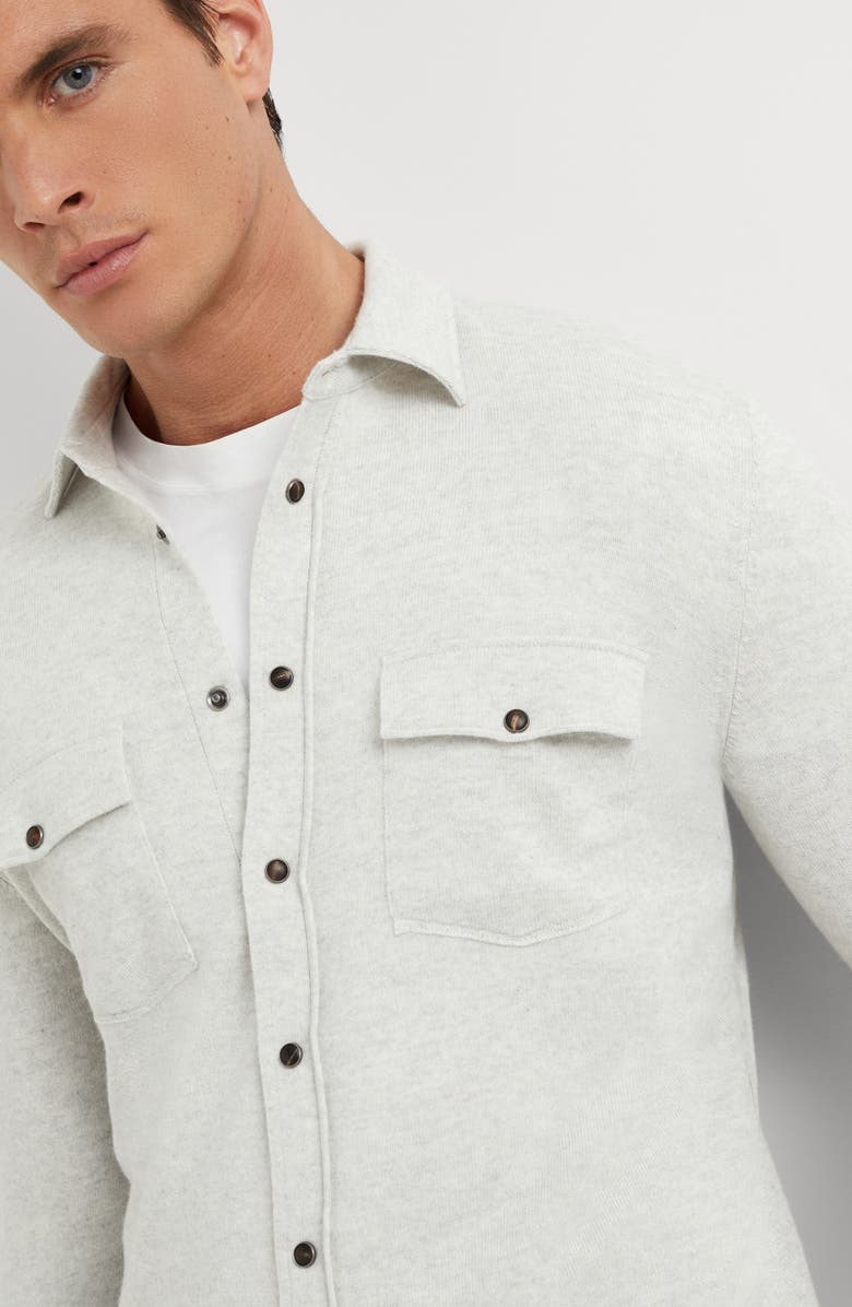 Brunello Cucinelli Virgin wool, cashmere and silk shirt-style cardigan, Alternate, color, 