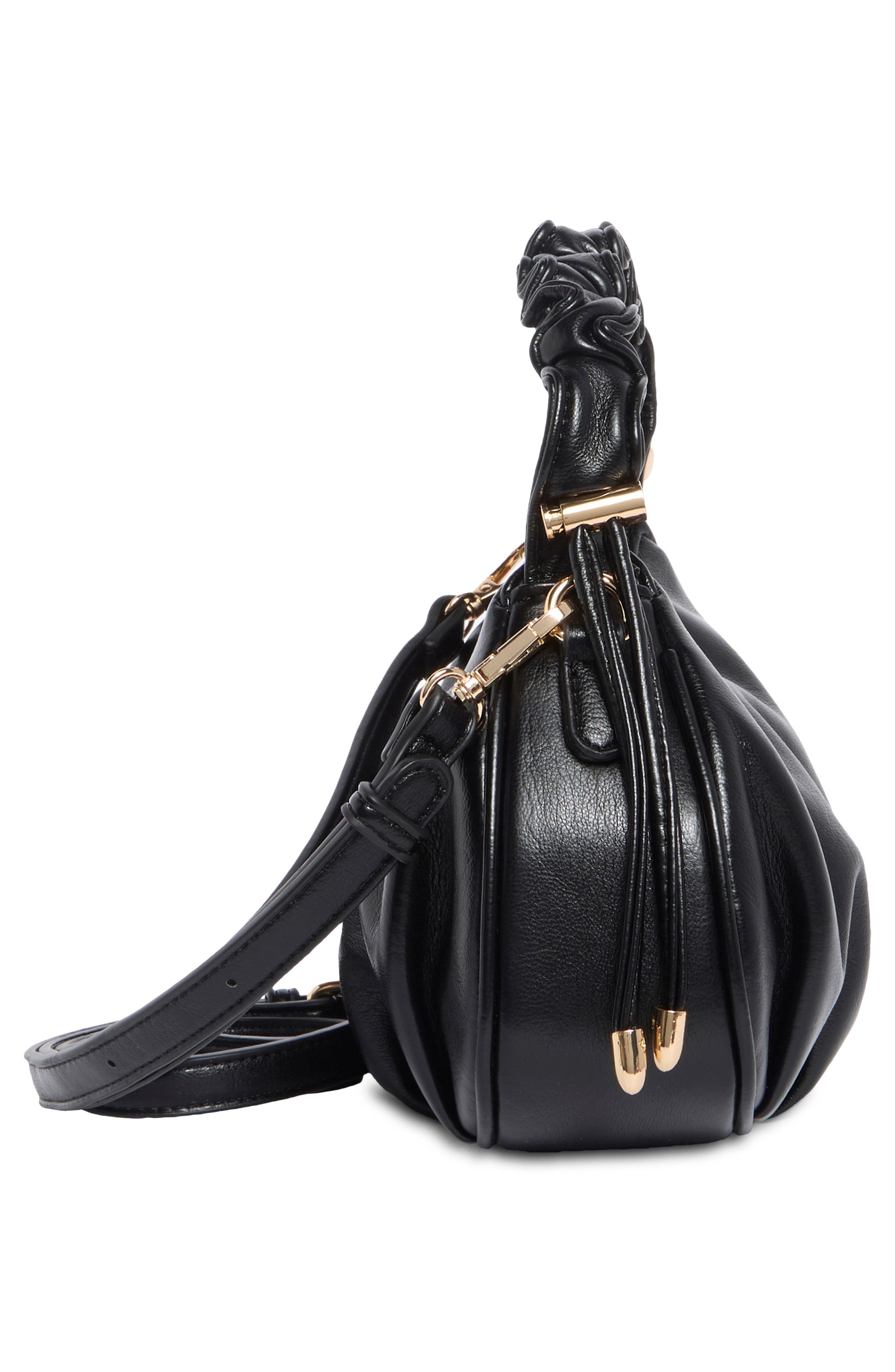 URBAN EXPRESSIONS HANDBAGS Scrunched Handle Crossbody Bag, Alternate, color, Black