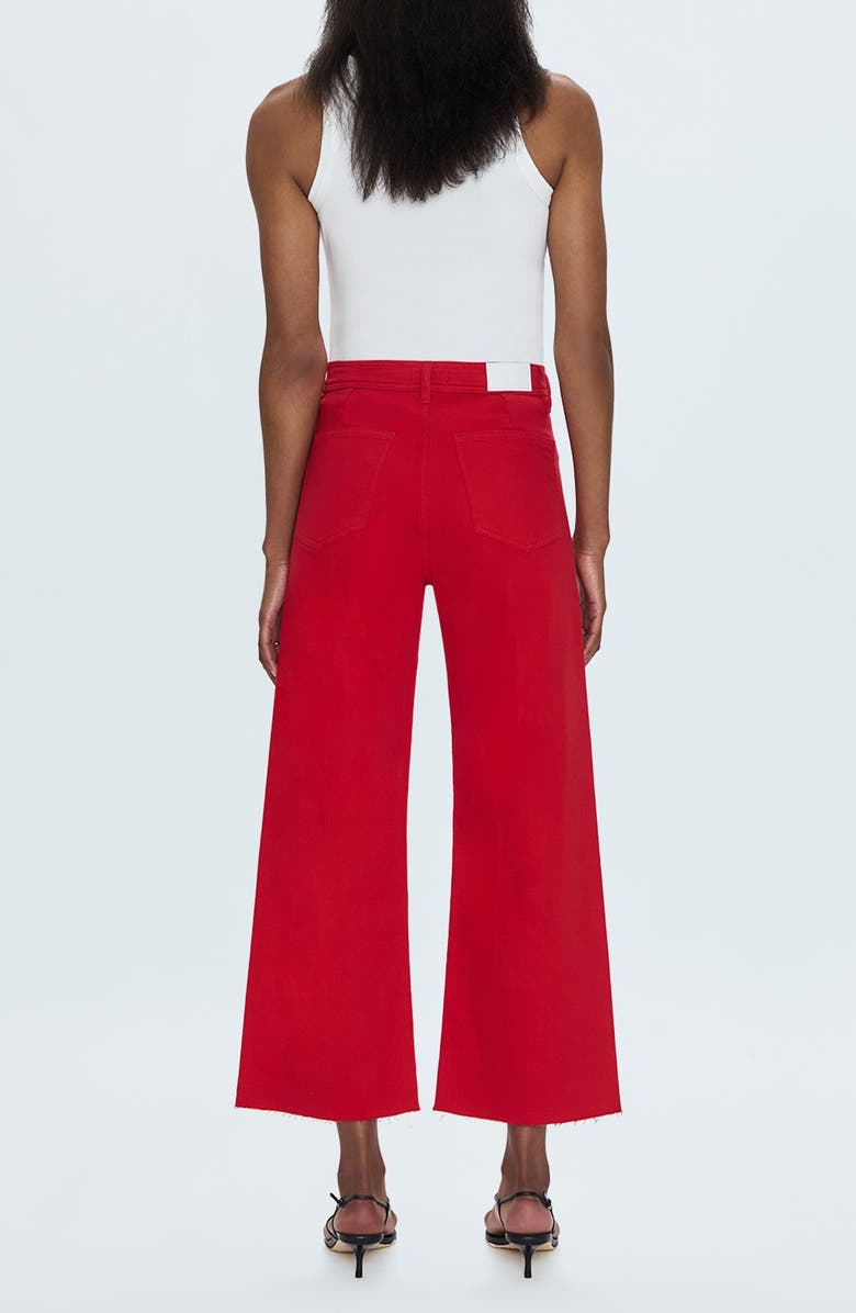 Pistola Penny Crop High Waist Raw Hem Wide Leg Jeans, Alternate, color, Ruby