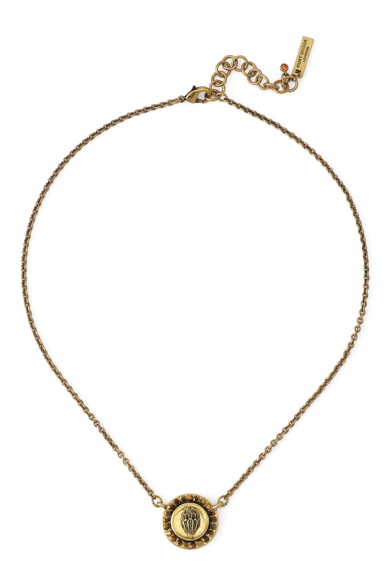 Eagle Short Pendant Necklace, Alternate, color, BRASS