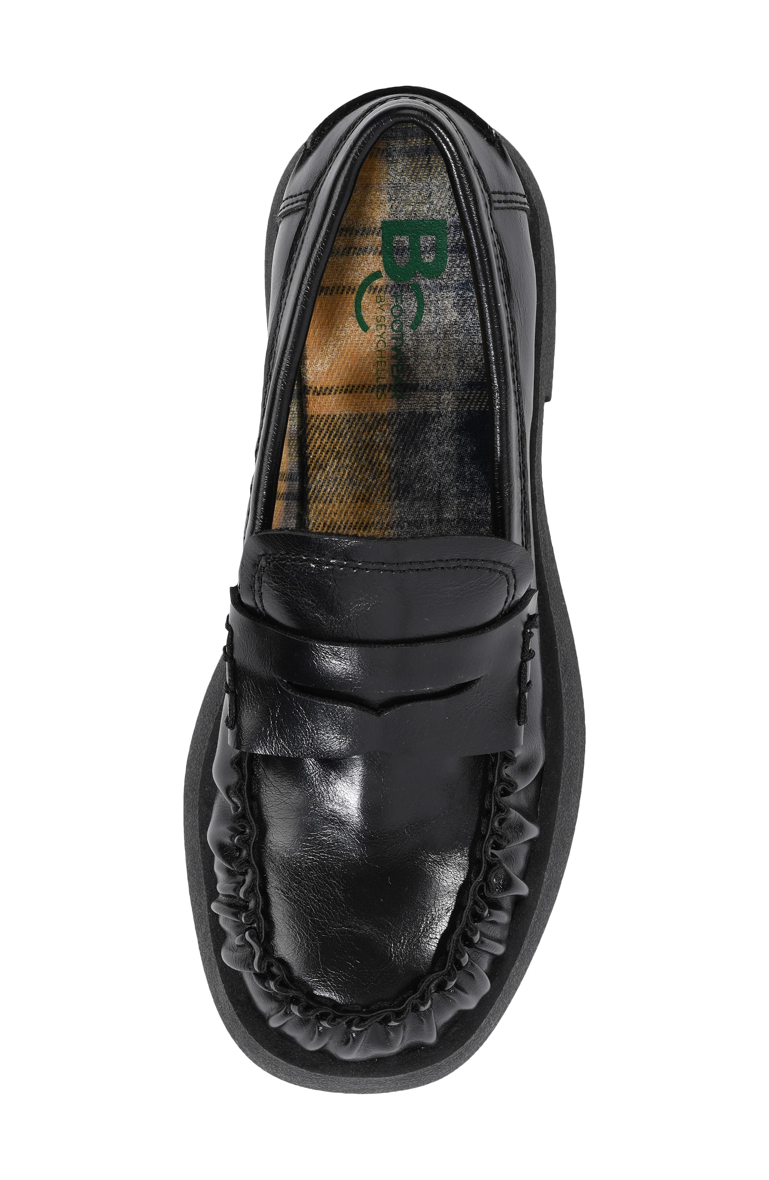 Fiction Faux Leather Penny Loafer, Alternate, color, BLACK