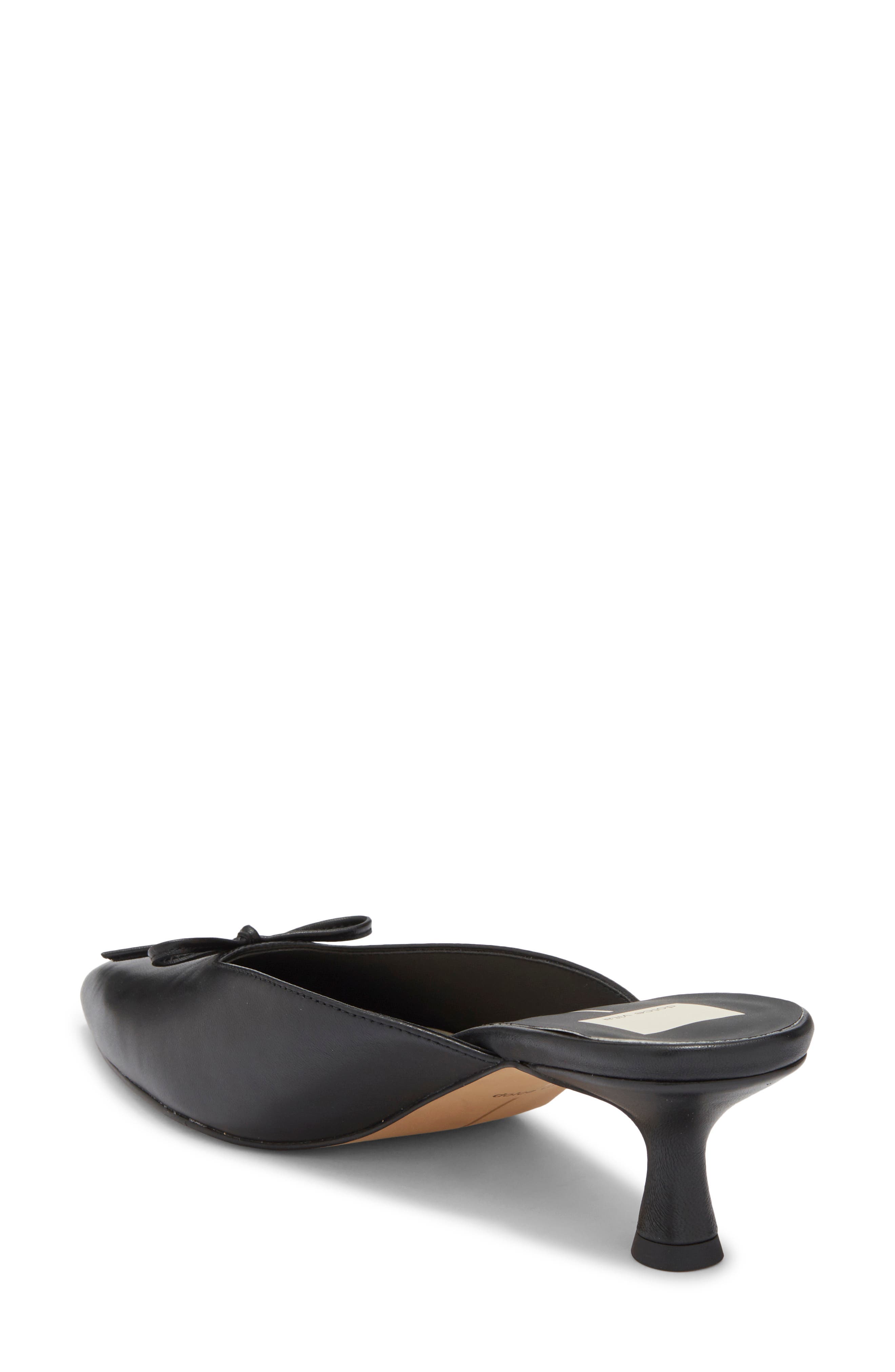 Dolce Vita Cleo Pointed Toe Kitten Heel Mule, Alternate, color, Black Leather