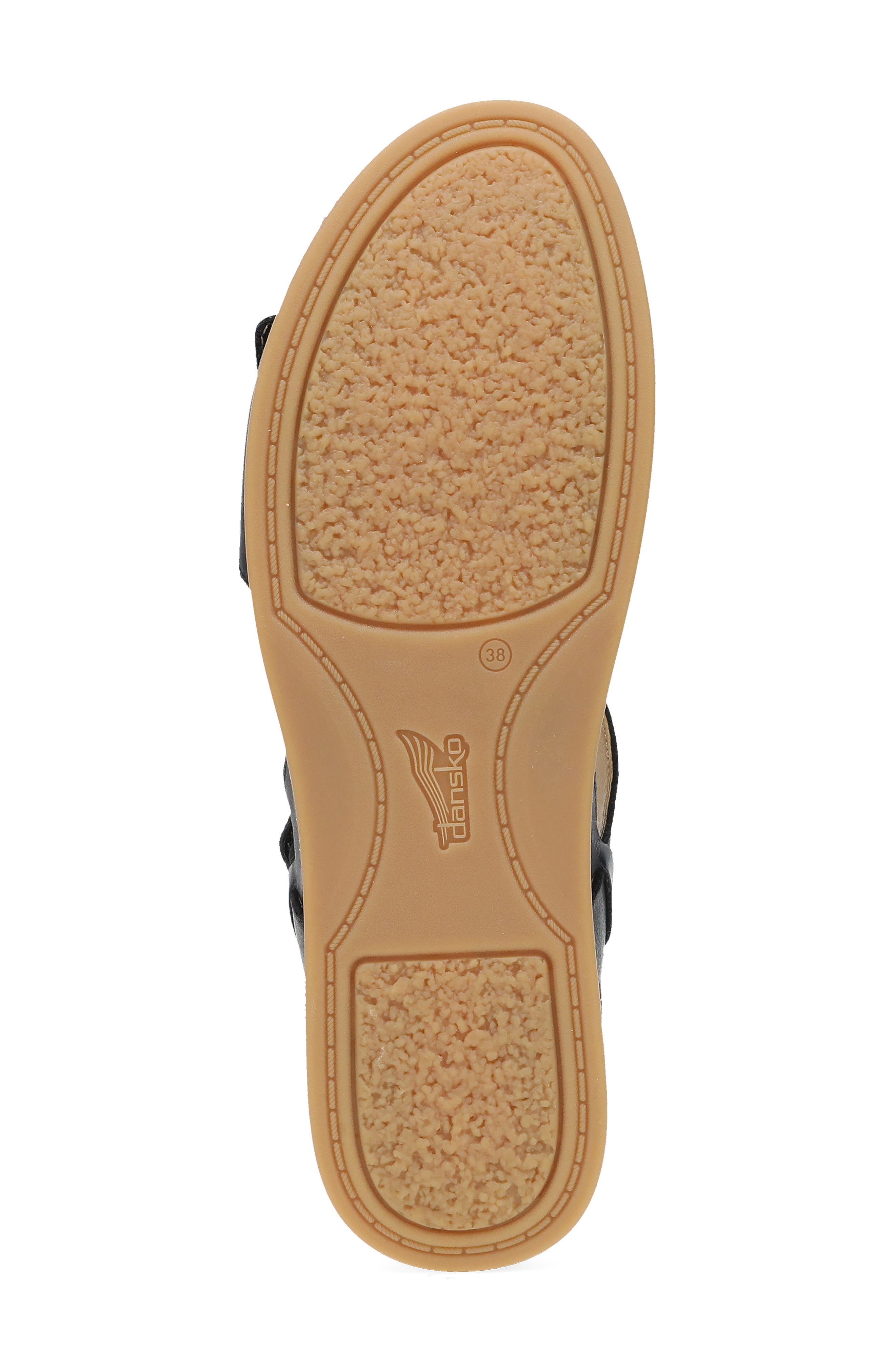 Dansko Candace Ankle Strap Wedge Sandal, Alternate, color, Black Burnished Nappa