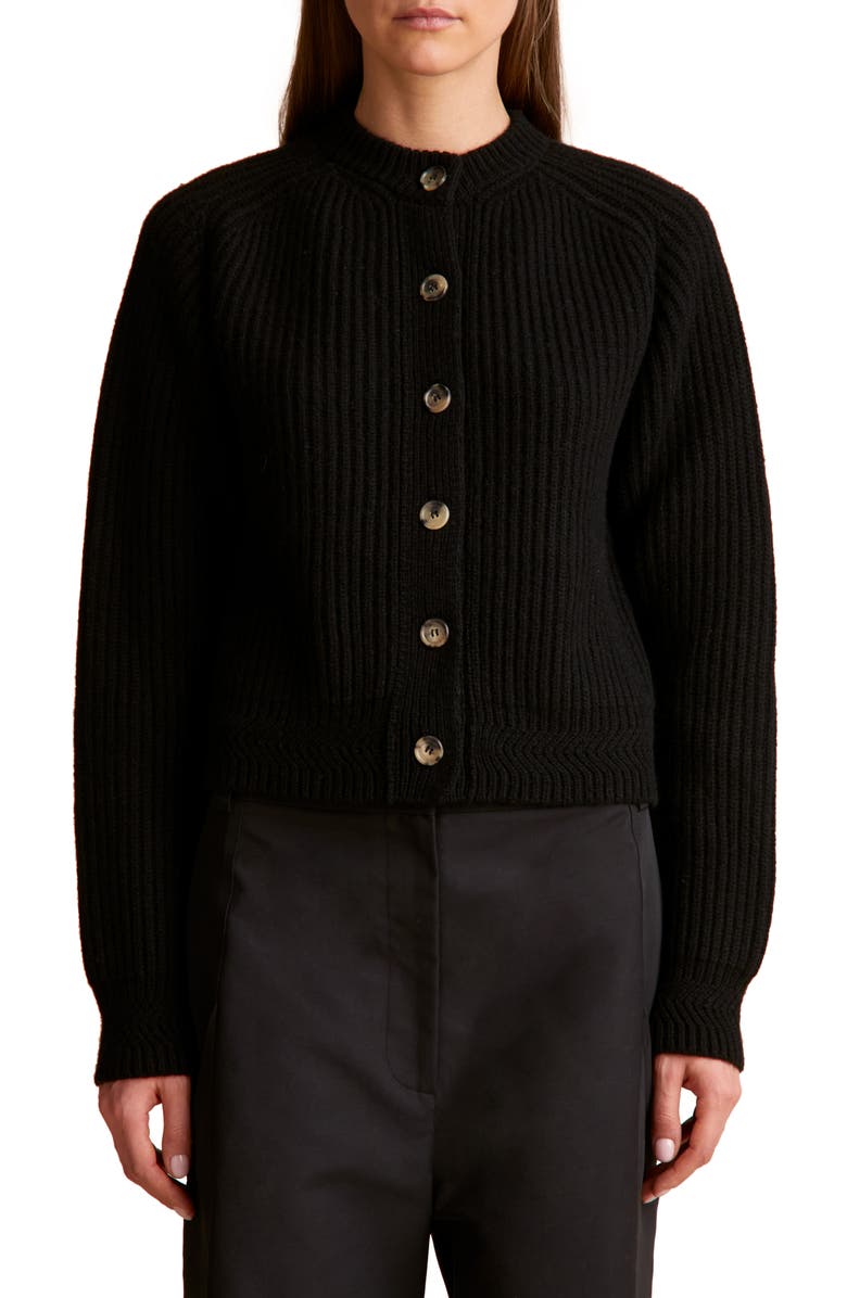 Khaite Michaela Rib Cashmere Cardigan, Main, color,