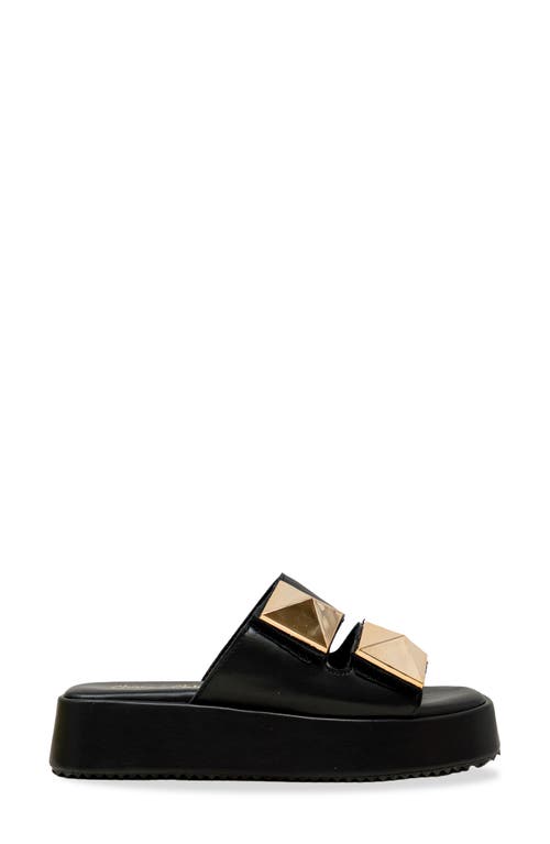 Chase & Chloe Chase And Chloe Pyramid Stud Platform Slide Sandal