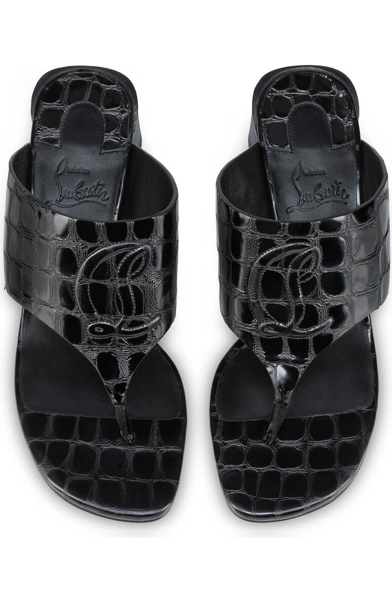 Christian Louboutin Tongamule Croc Embossed Sandal, Alternate, color,