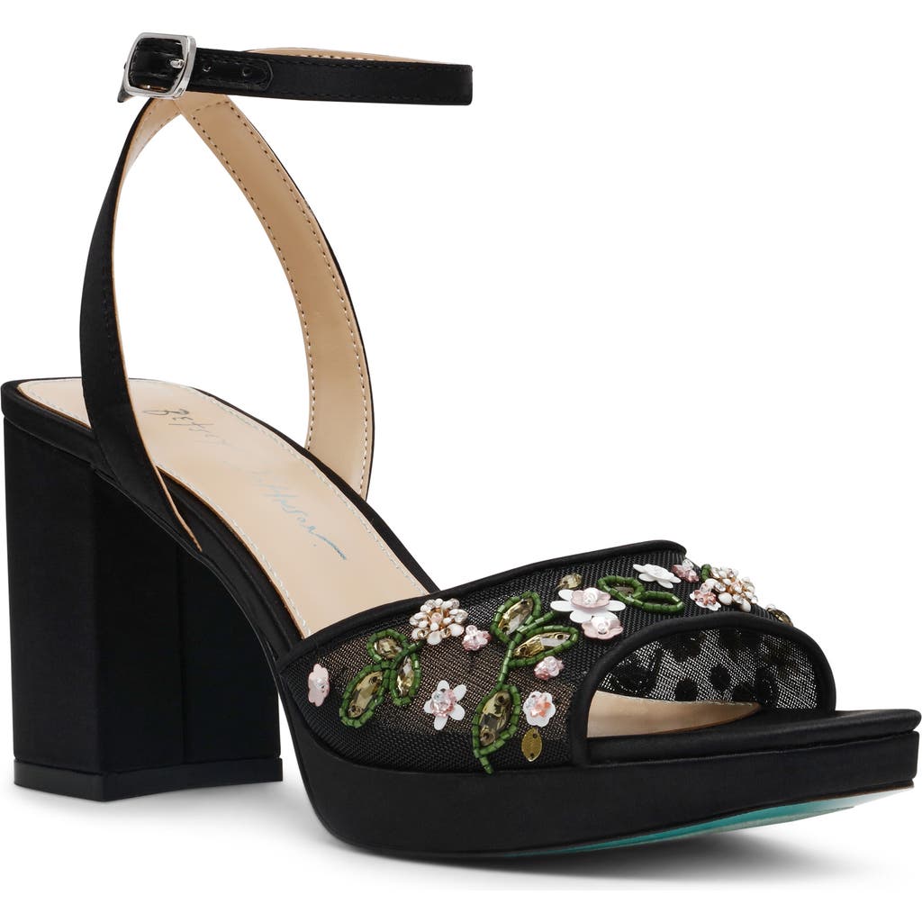 Betsey Johnson Kirra Ankle Strap Sandal In Black