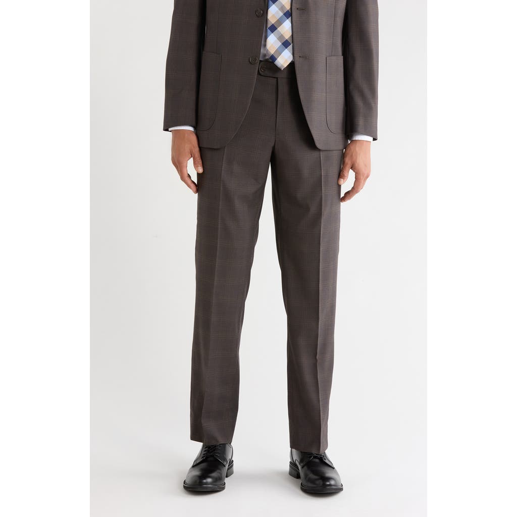 Nordstrom Rack Trim Fit Check Trousers In Gray