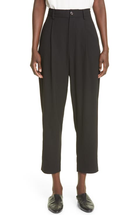 Pleated Crop Trousers
