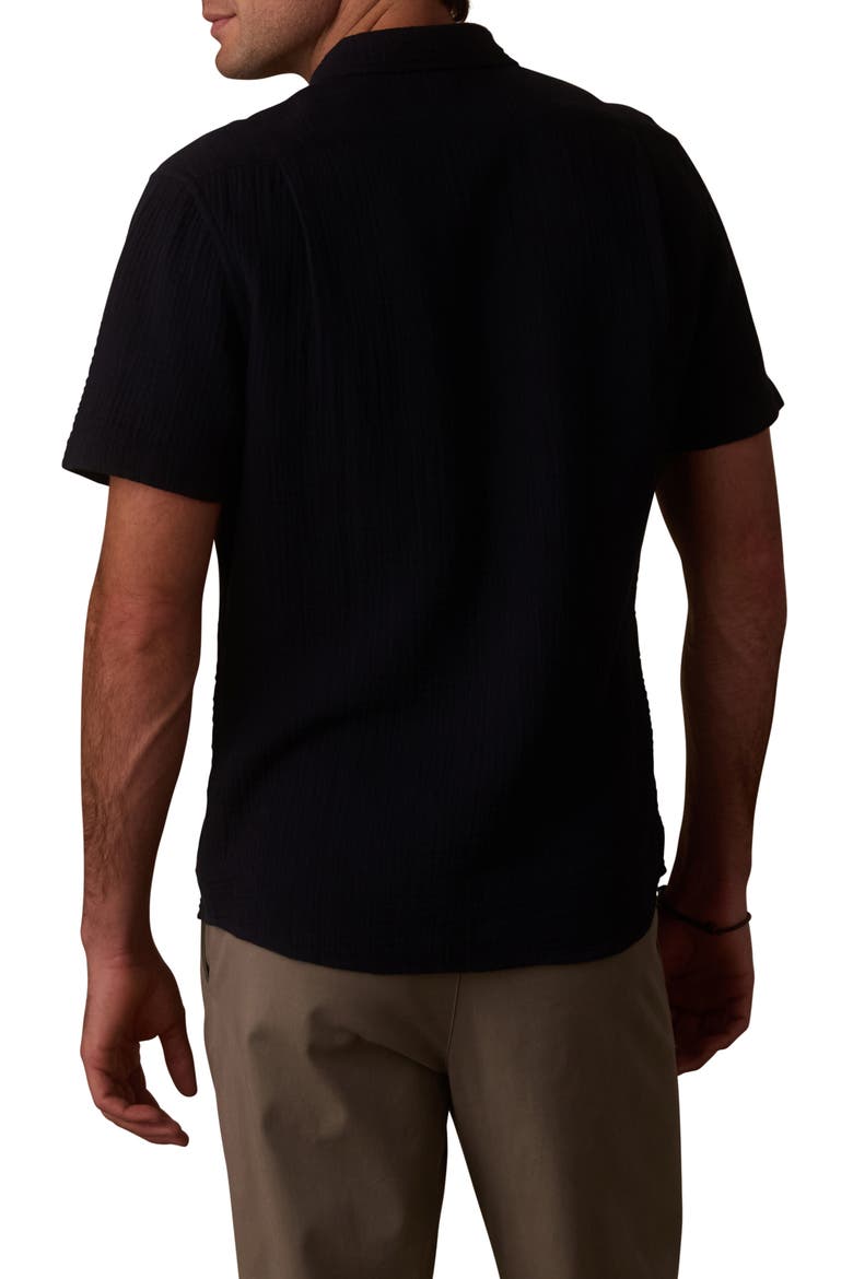 Kalo Cotton Gauze Short Sleeve Button-Up Shirt, Alternate, color, NAVY