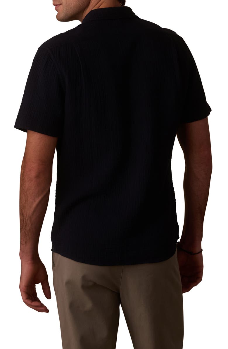 The Normal Brand Kalo Cotton Gauze Short Sleeve Button-Up Shirt, Alternate, color, Navy