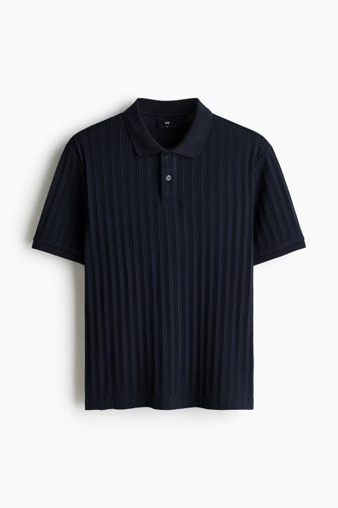 Slim Fit Textured Jersey Polo Shirt