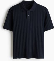 H&M Slim Fit Textured Jersey Polo Shirt