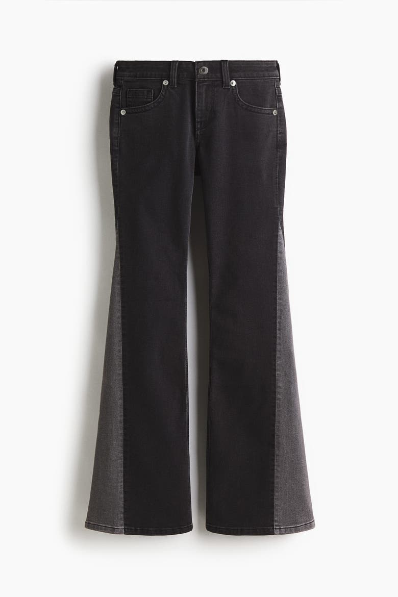Flared Low Jeans, Alternate, color, Black/color block