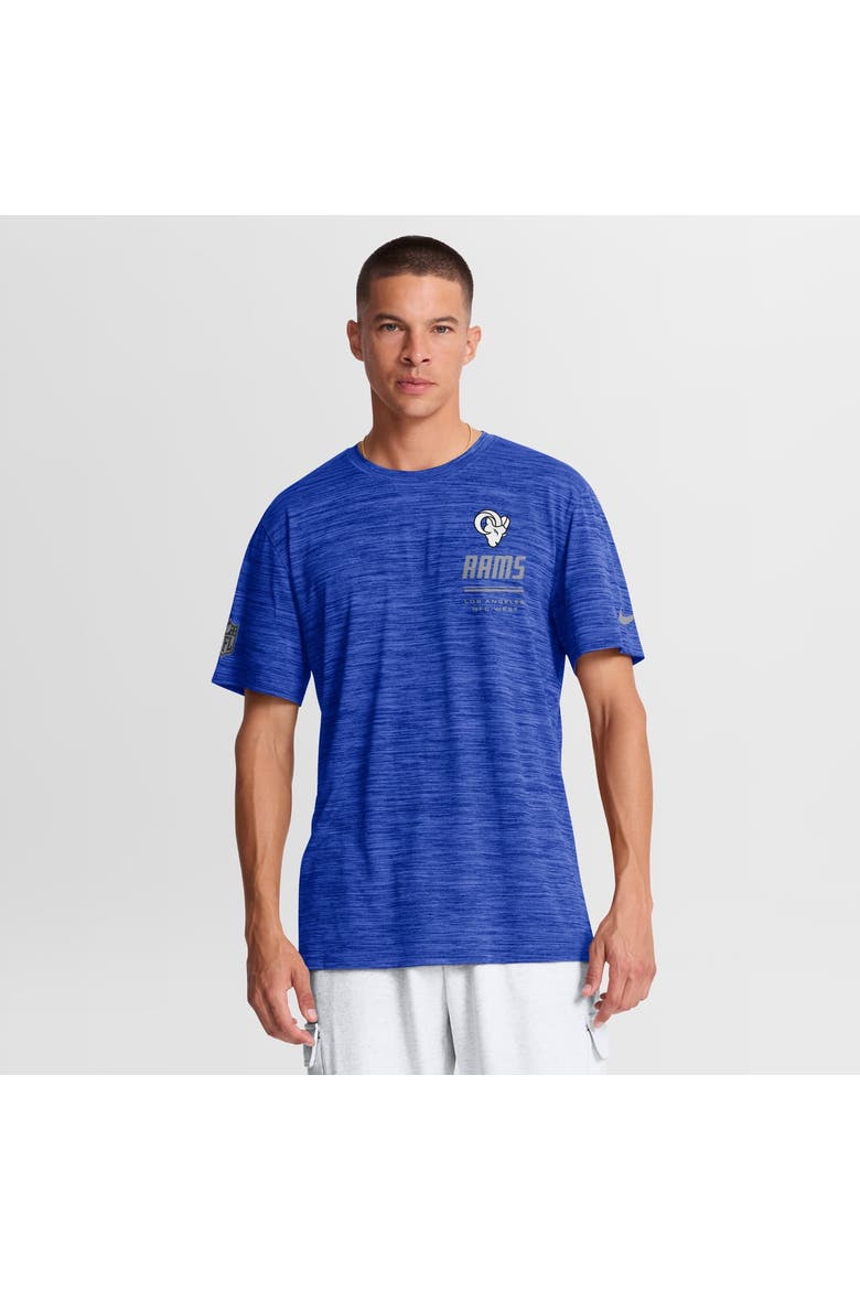 Men's Nike Royal Los Angeles Rams Sideline Double Covered Dri-FIT Velocity T-Shirt, Main, color, Royal