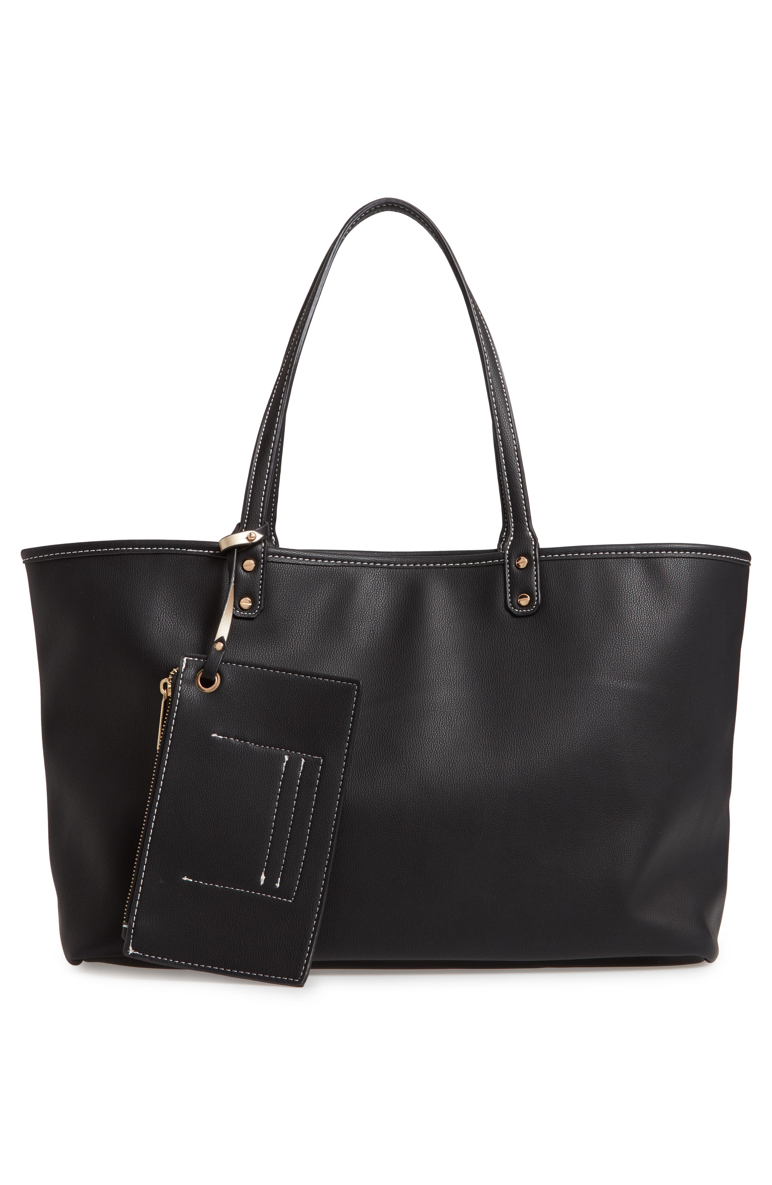 Mali + Lili Evie Reversible Vegan Leather Tote, Alternate, color, 