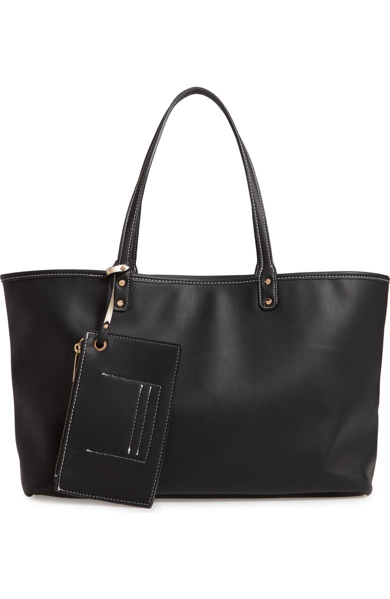 Mali + Lili Evie Reversible Vegan Leather Tote, Alternate, color,