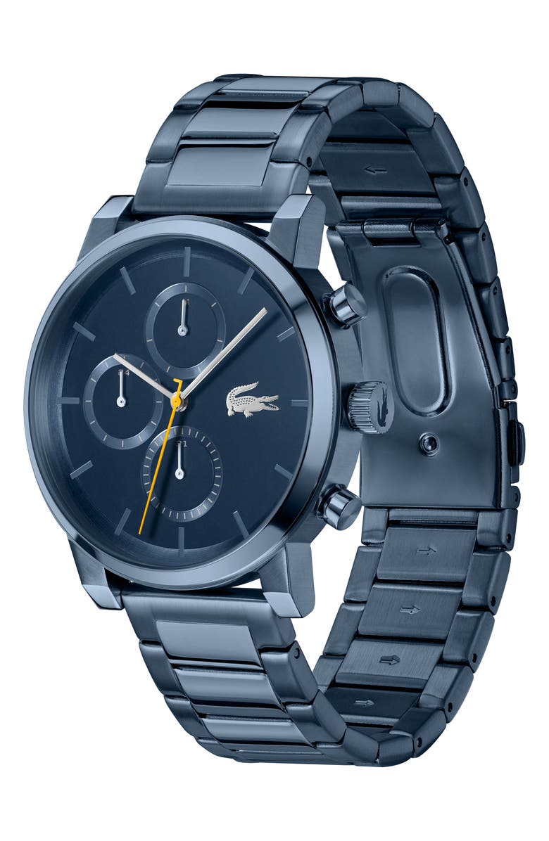 Lacoste Replay Chronograph Bracelet Watch, 44mm, Alternate, color, Blue