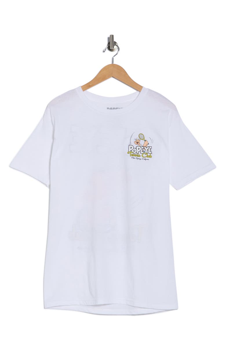 The Forecast Agency Popeye Tennis Graphic T-Shirt, Alternate, color, White