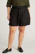 Universal Standard Harbor Stretch Linen Blend Paperbag Shorts