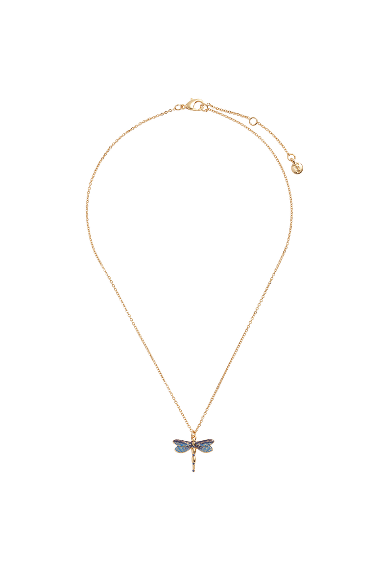 Dragonfly Crystal Necklace, Alternate, color, Blue & Gold