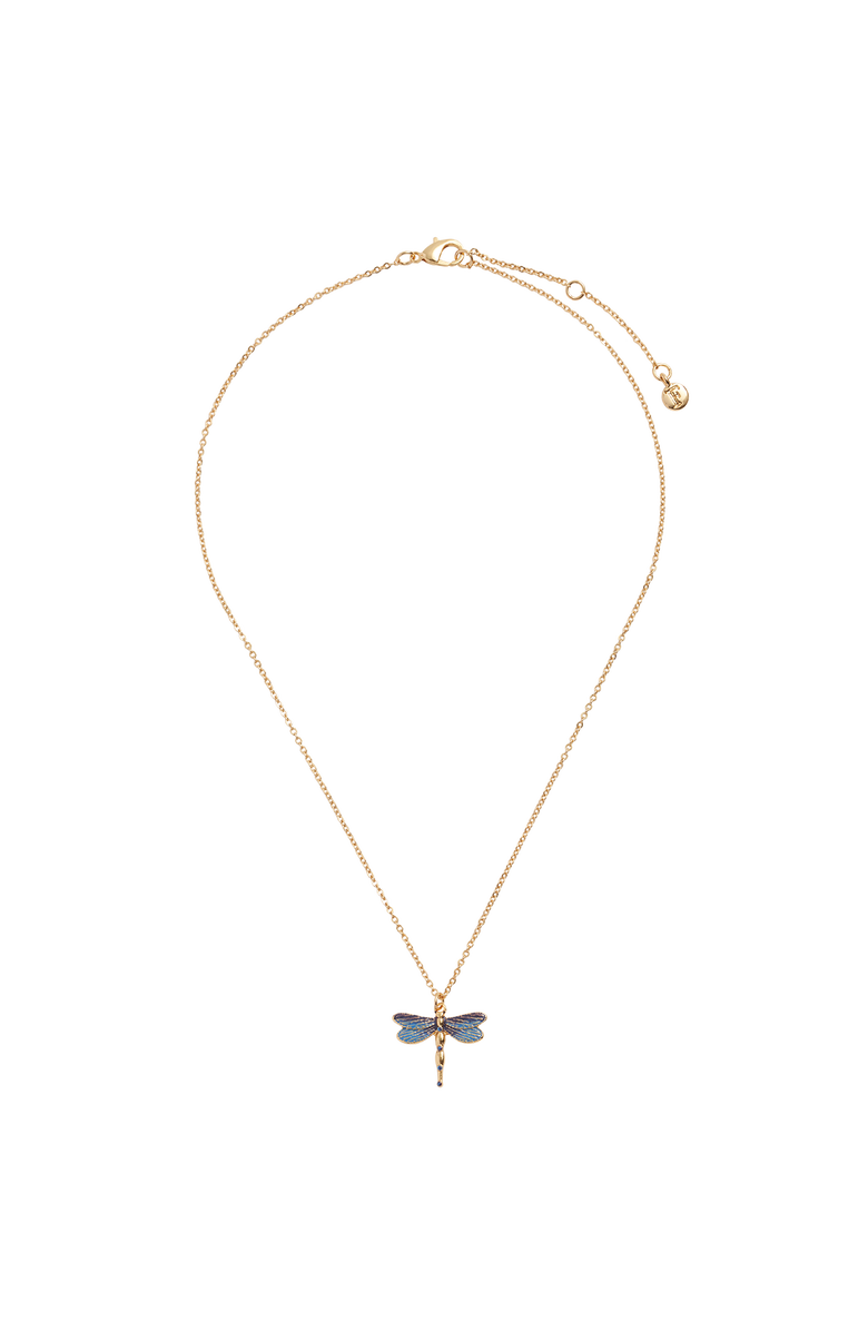 Fable England Dragonfly Crystal Necklace, Alternate, color, Blue & Gold