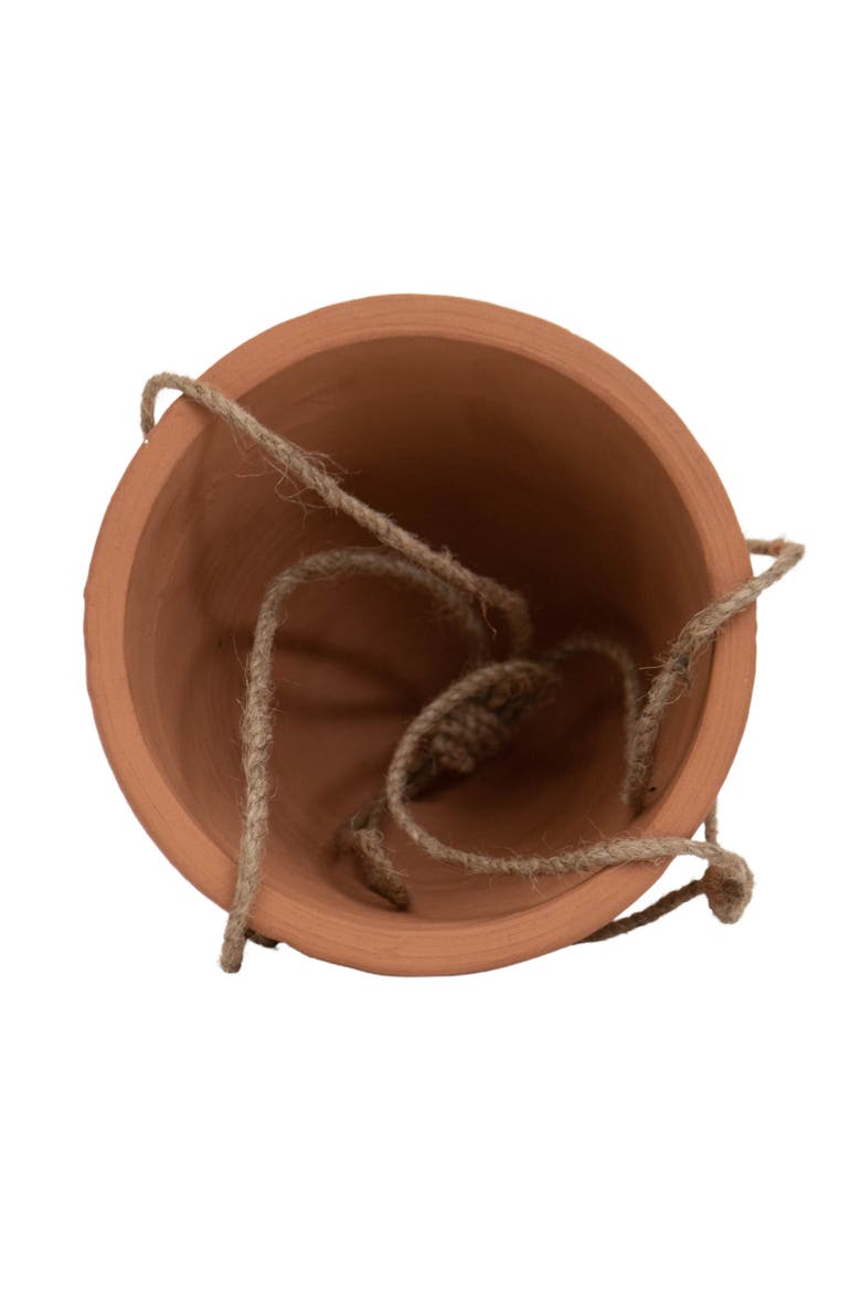 Hanging Terracotta Terracotta & Jute Planter, Alternate, color, Orange