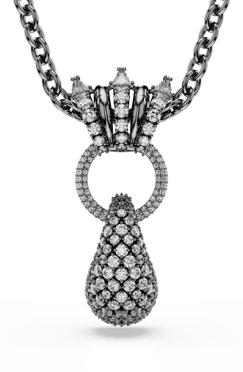 Swarovski Sublima Crystal Pendant Necklace, Main, color, Grey