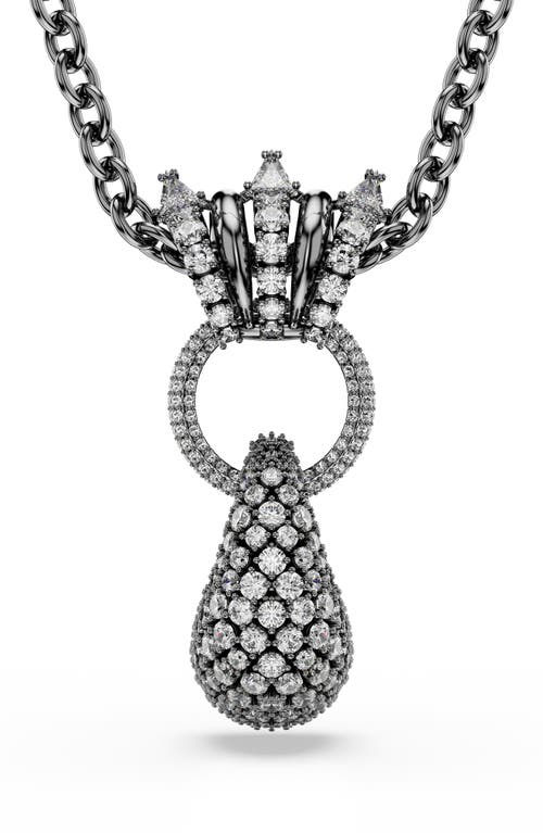 Swarovski Sublima Ruthenium Plated Pendant Necklace In Brown