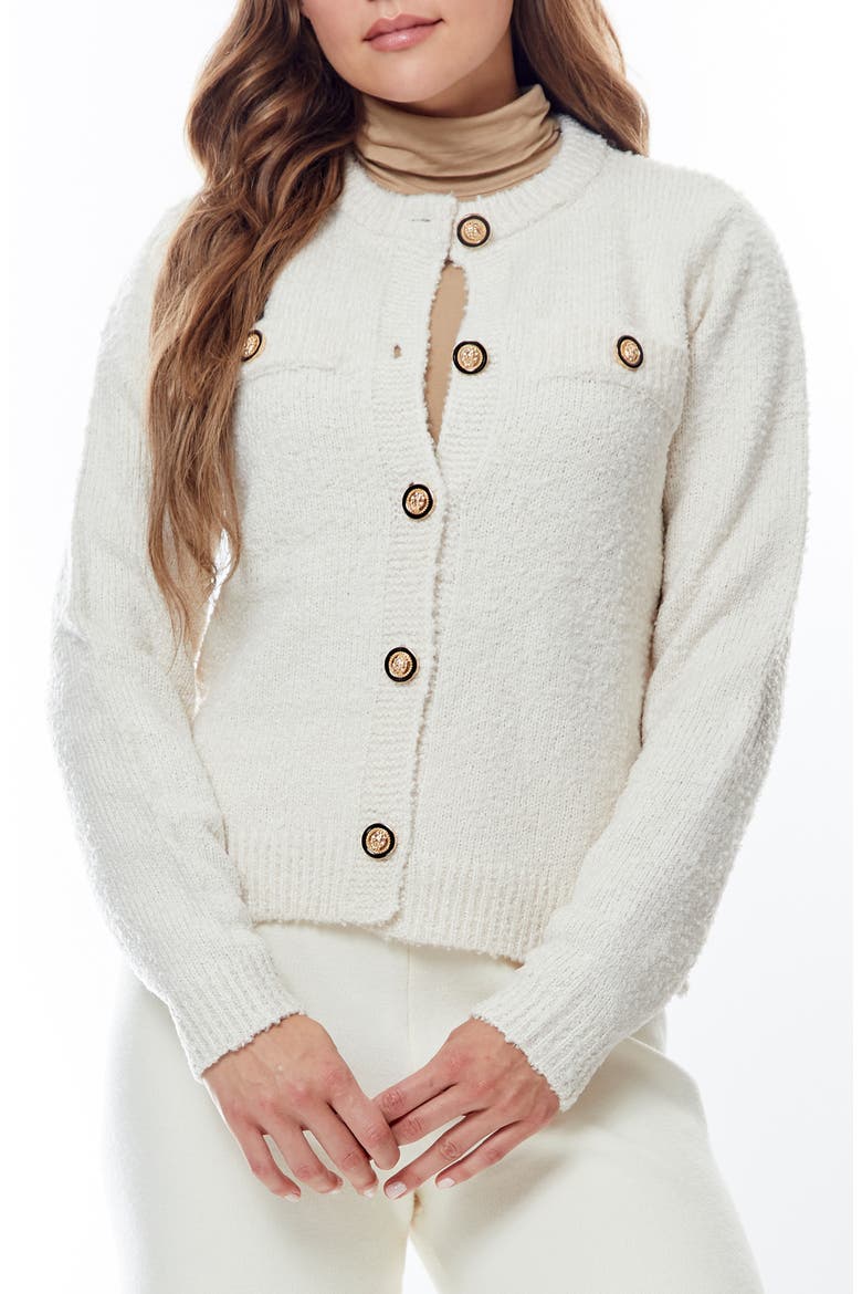 Franca Bouclé Cardigan, Main, color, GARDENIA