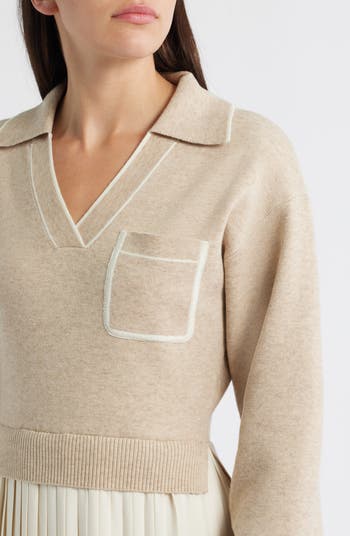 Long Sleeve Twofer Sweater Dress