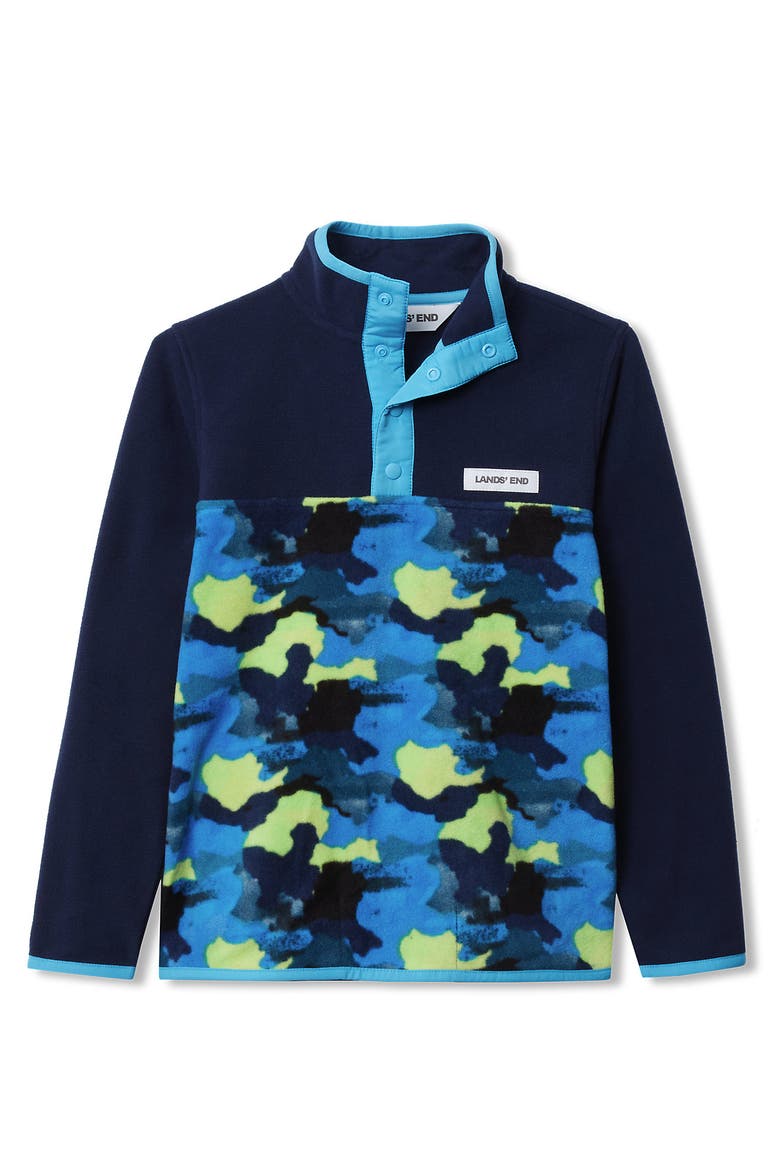 Kids Fleece Quarter Zip, Main, color, Navy/Neon Camo