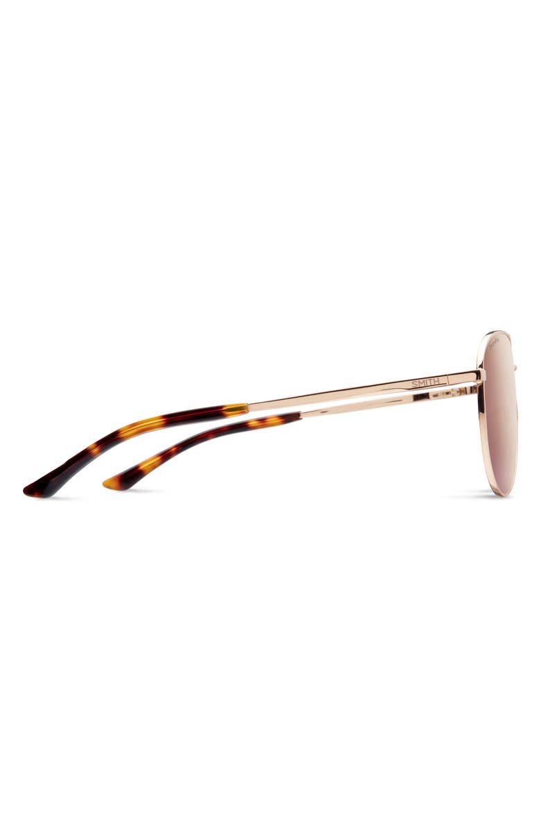 Smith Layback 60mm ChromaPop<sup>™</sup> Polarized Aviator Sunglasses, Alternate, color, Rose Gold / Rose Gold Mirror