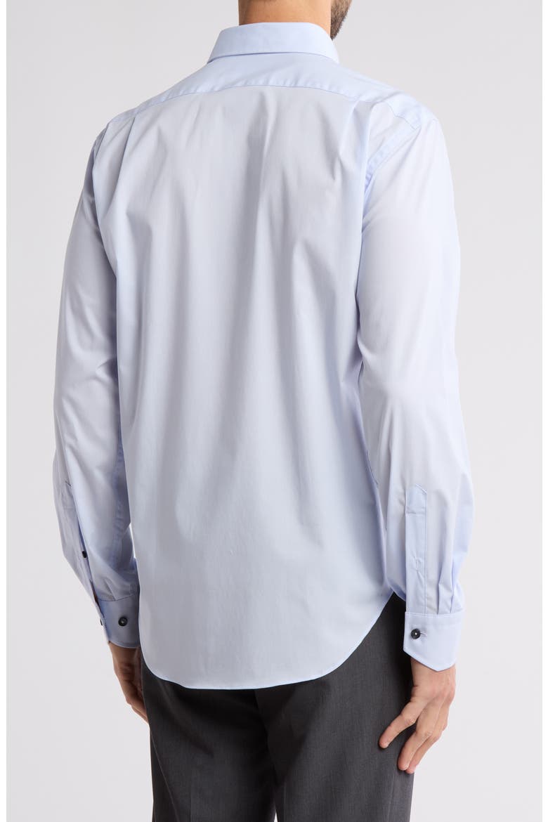 Trim Fit Solid Stretch Cotton Dress Shirt, Alternate, color, LIGHT BLUE