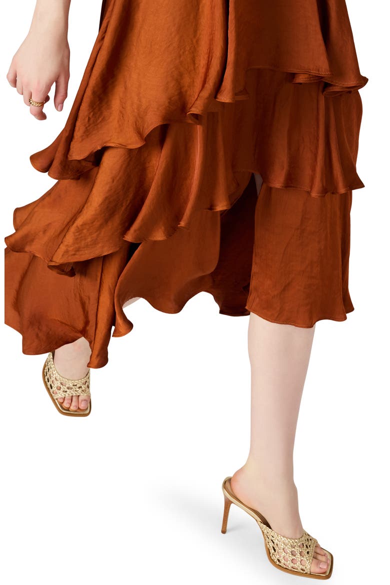 Beiley Sleeveless Tiered Midi Dress, Alternate, color, GINGERBREAD