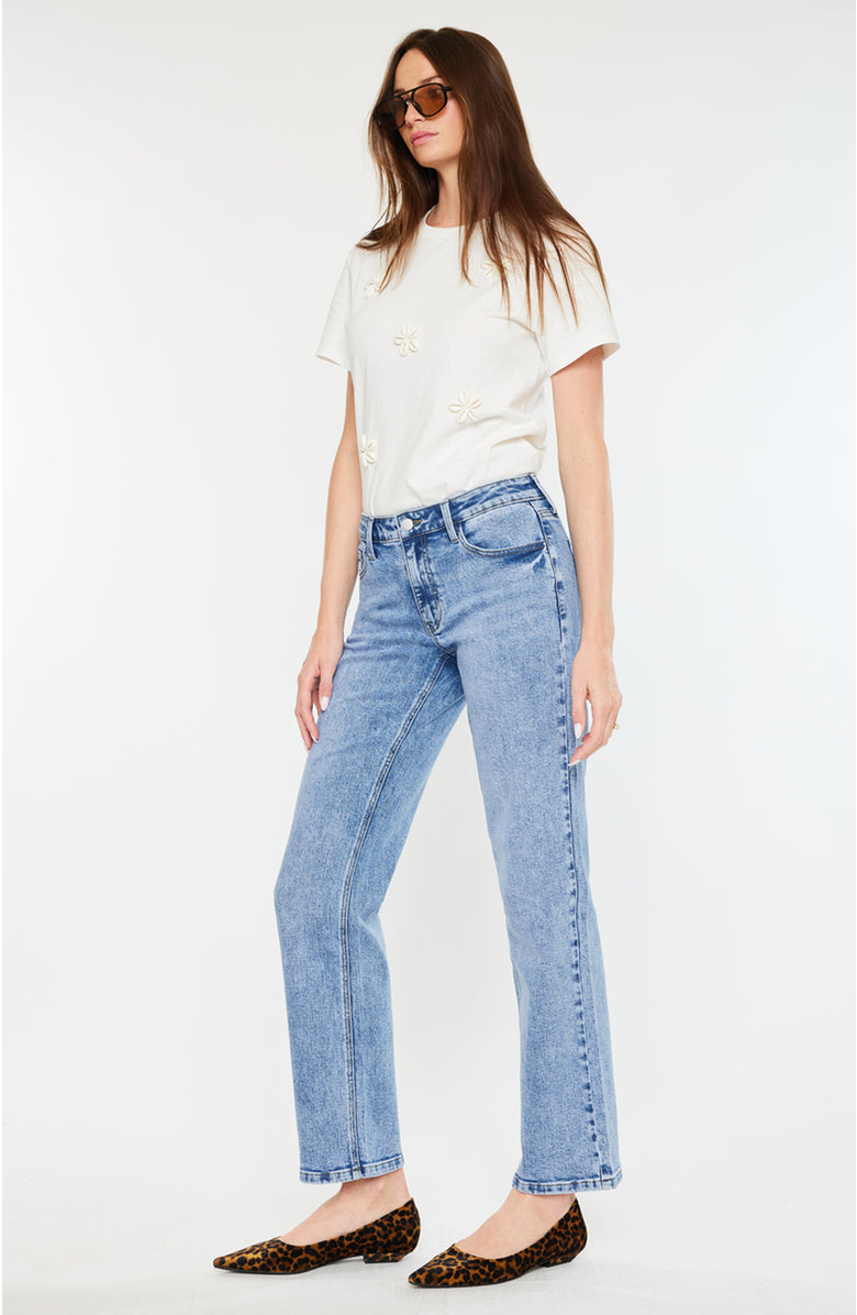 KanCan Tamia Essentials Mid Rise True Straight Jeans, Alternate, color, Medium Wash