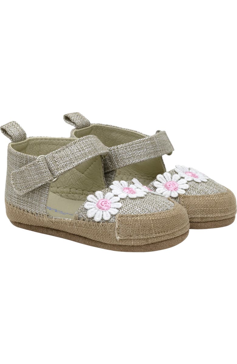 Robeez<sup>®</sup> Kids' Daisies Crib Shoe, Main, color, Tan