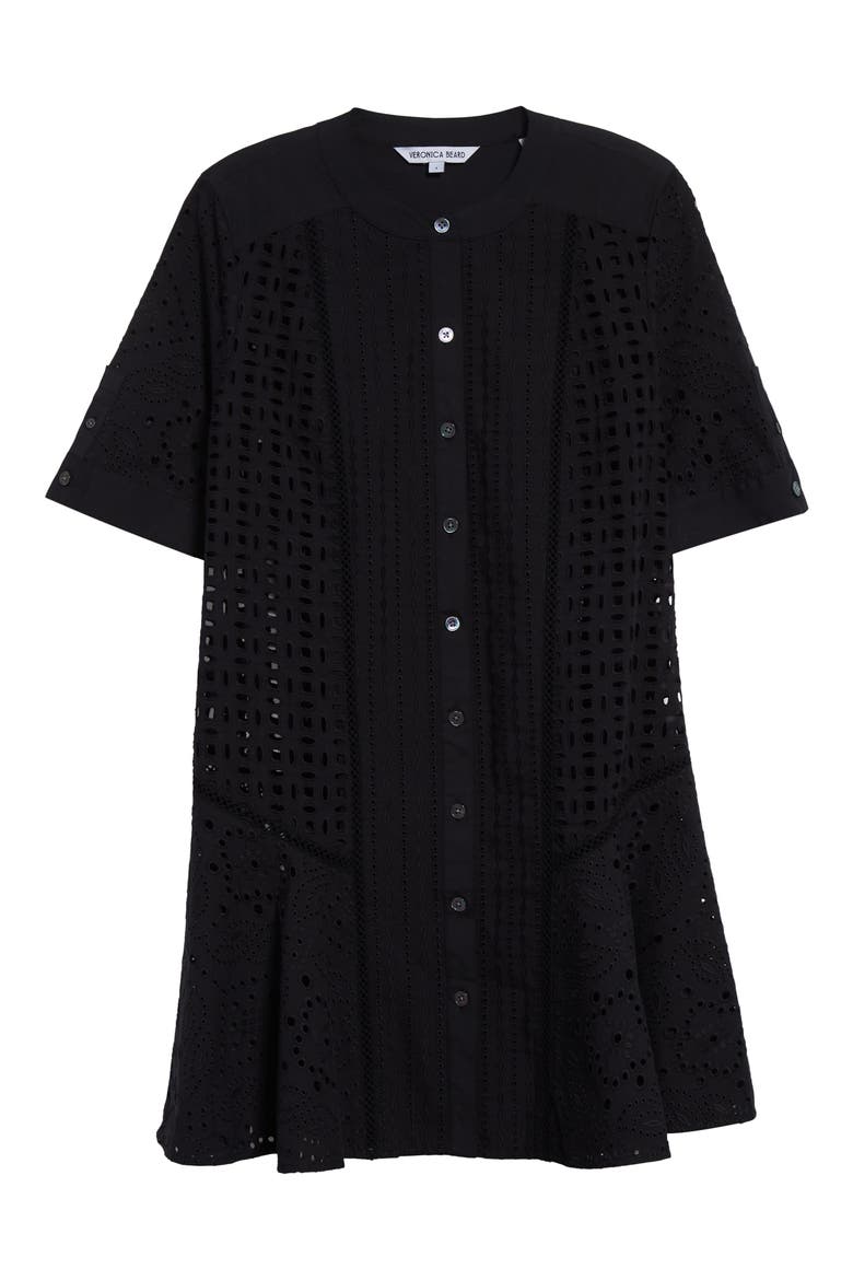 Dara Eyelet Dress, Alternate, color, BLACK