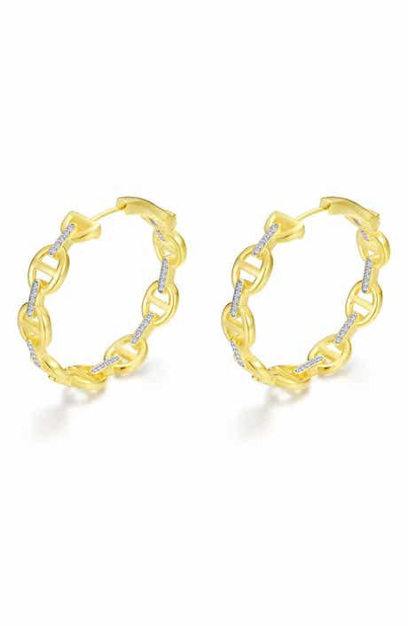 Paperclip Link Hoop Earrings