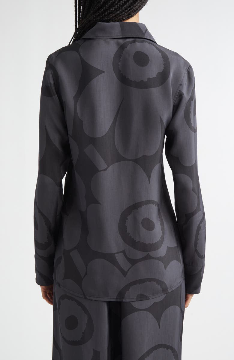 Marimekko Vivahde Unikko Twill Button-Up Shirt, Alternate, color, Black Dark Grey