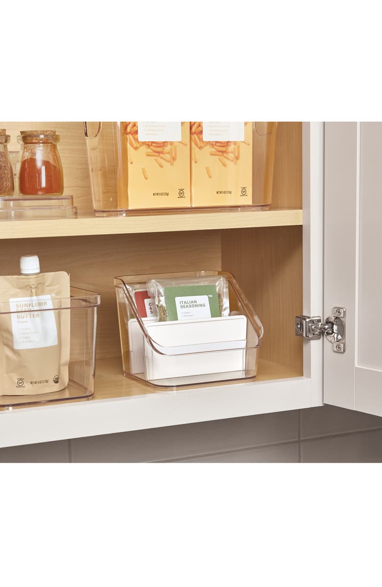 iDesign 3-Section Divided Pantry Organizer - Set of 4 - Clear/White, Alternate, color, 