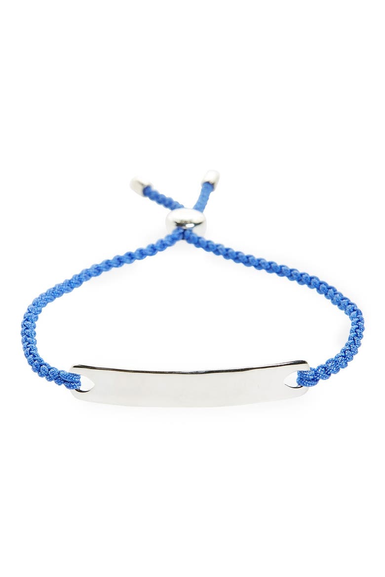 Engravable Havana Friendship Bracelet, Main, color, SILVER/ BLUE