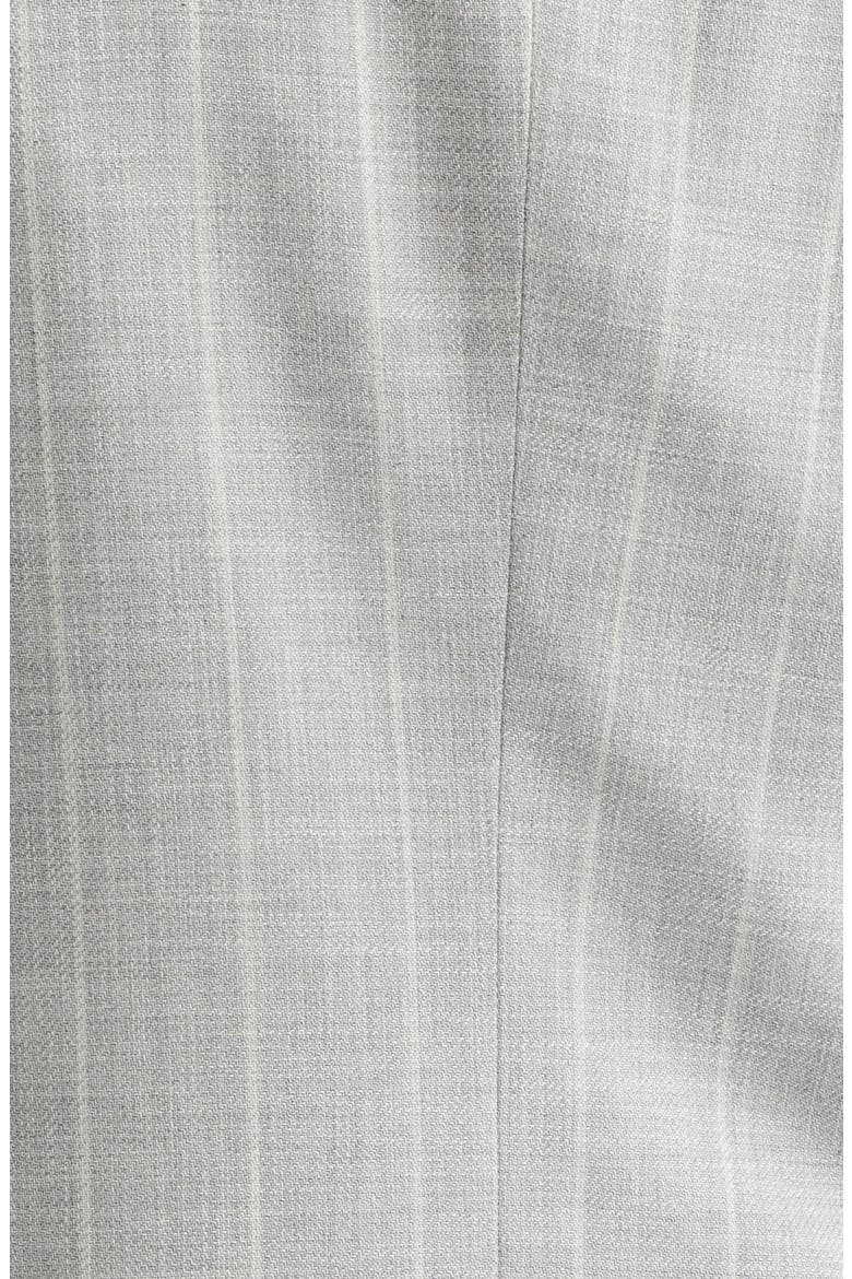 Huge Slim Fit Light Grey Stripe Peak Lapel Cotton & Wool Suit, Alternate, color, OPEN GREY