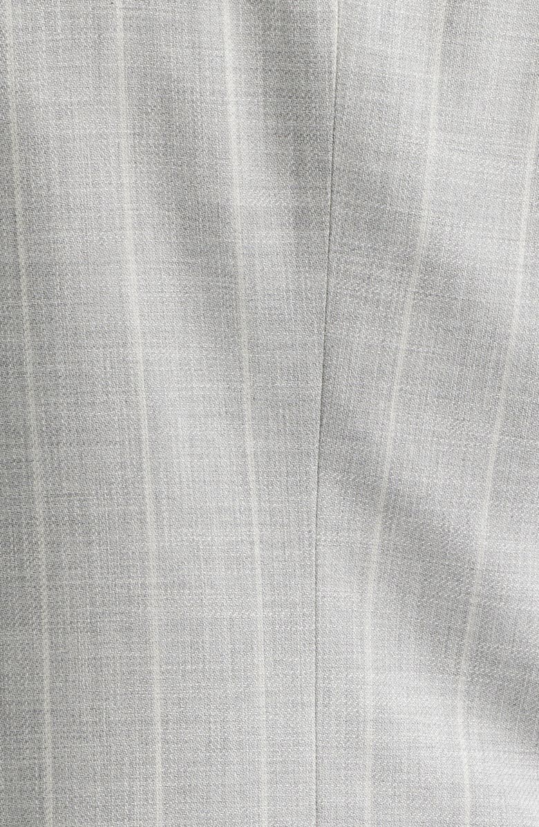 BOSS Huge Slim Fit Light Grey Stripe Peak Lapel Cotton & Wool Suit, Alternate, color, Open Grey