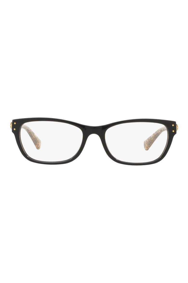 53mm Rectangular Optical Glasses, Main, color, BLACK