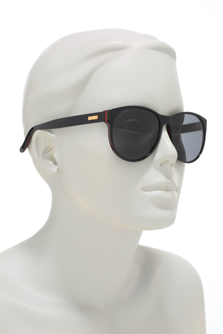 55mm Round Sunglasses, Alternate, color, SHY MLTLY BLK GRN RED BLK