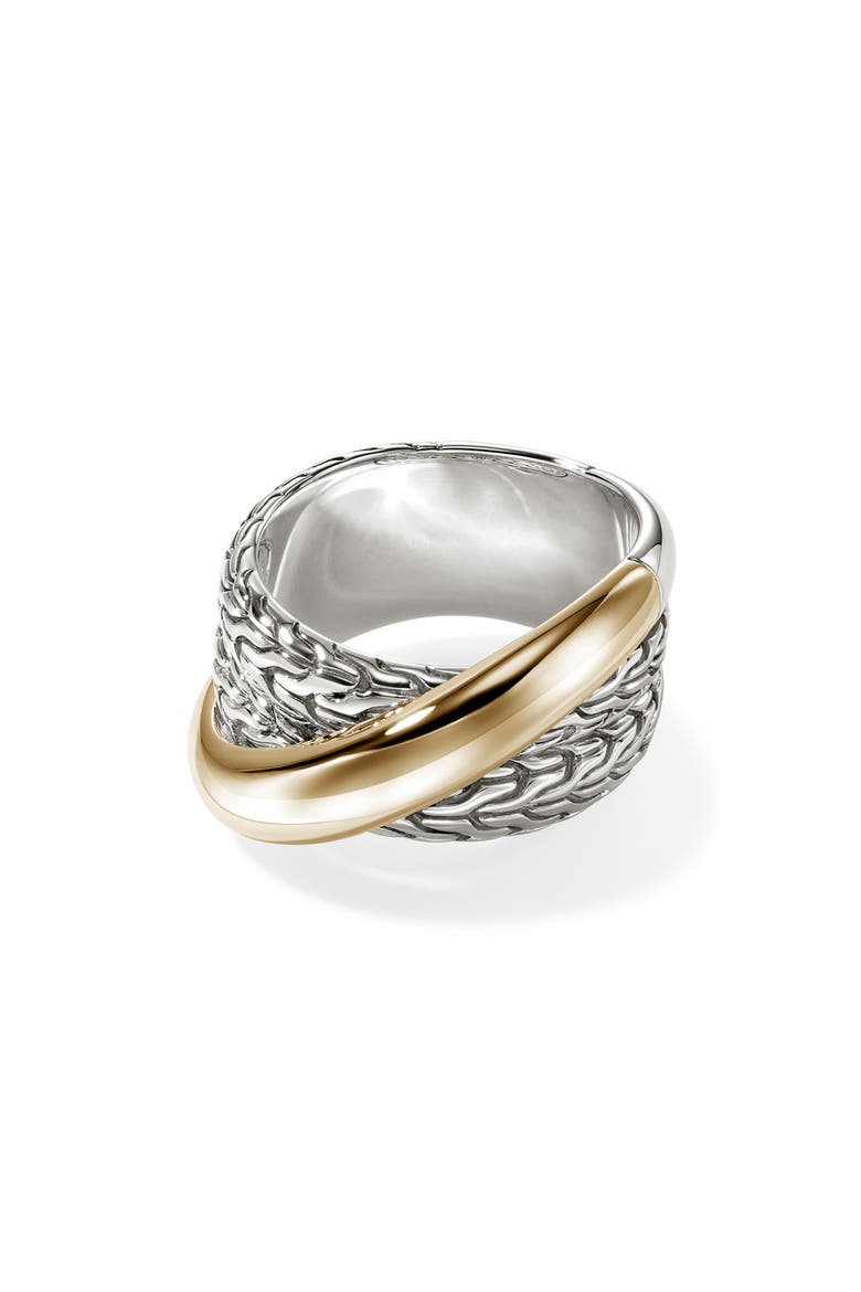 JH Essentials Crossover Ring, Wide, Main, color, SILVER/GOLD