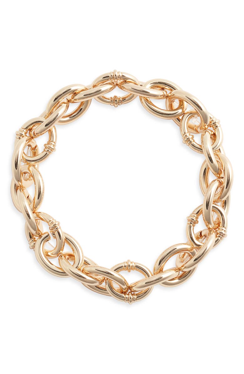 Nordstrom Oval Link Stretch Bracelet, Main, color, Gold