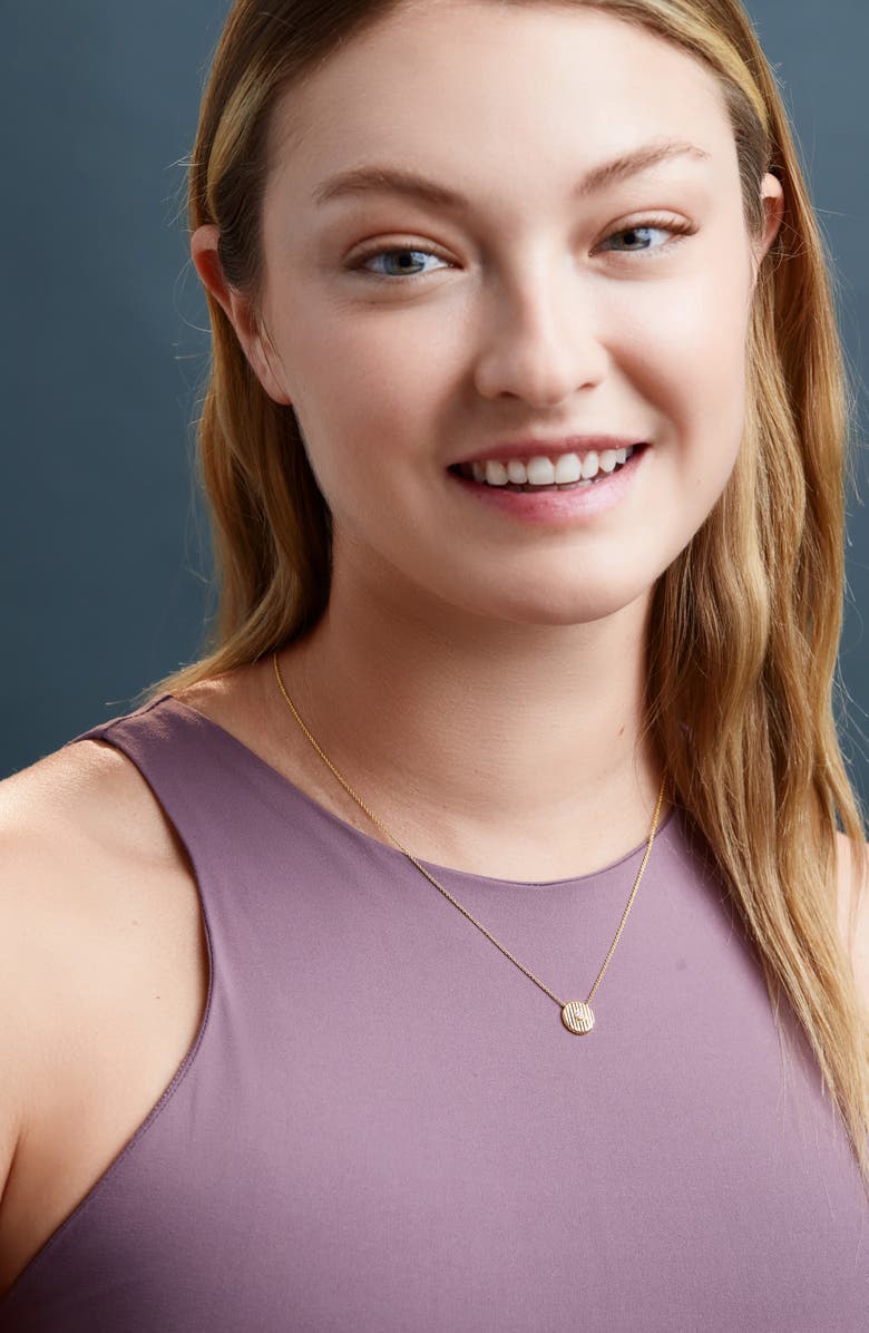 Bony Levy Cleo Petite Diamond Medallion Pendant Necklace, Alternate, color, 18Ky